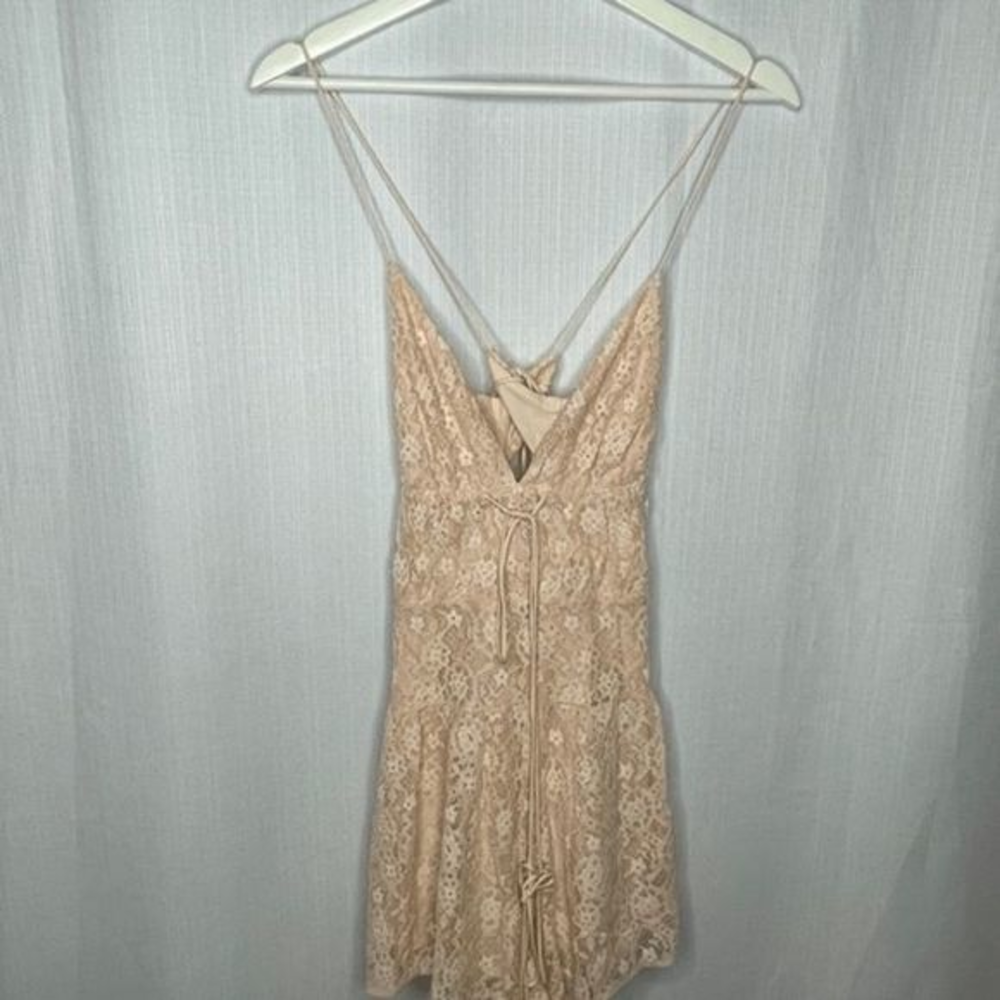 Free People Lexi Peach Lace Romper‎